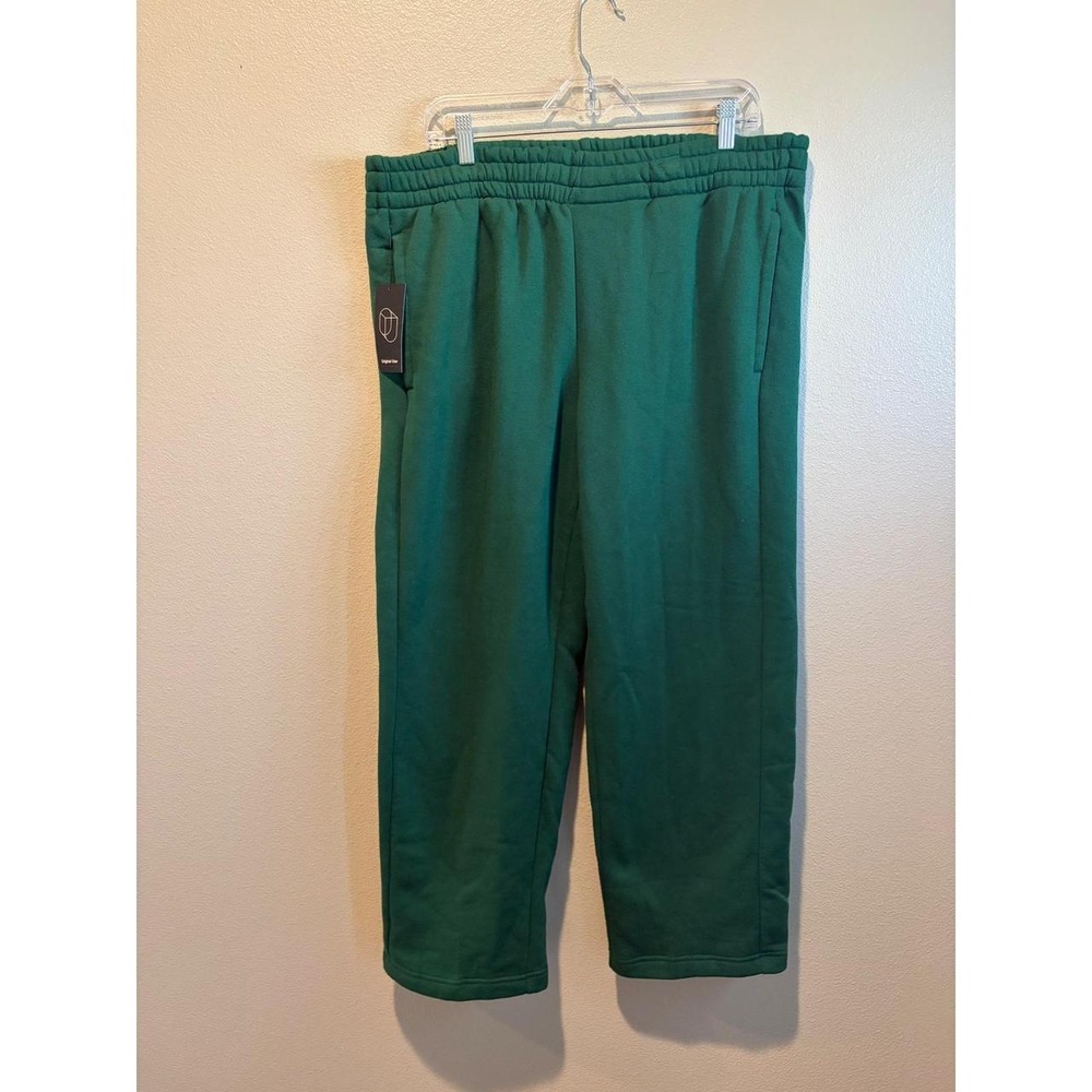 Original Use Mens Green Fleece Joggers Straight Leg Sweatpants Size L NWT